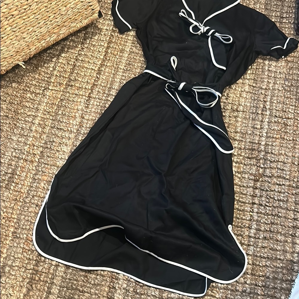 Creatures of Comfort 100% Lyocell Black Belted Maxi Dress Size 2